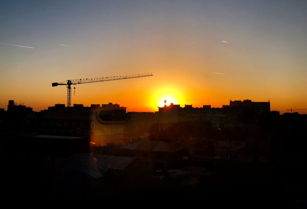 Sunset in Bucharest.